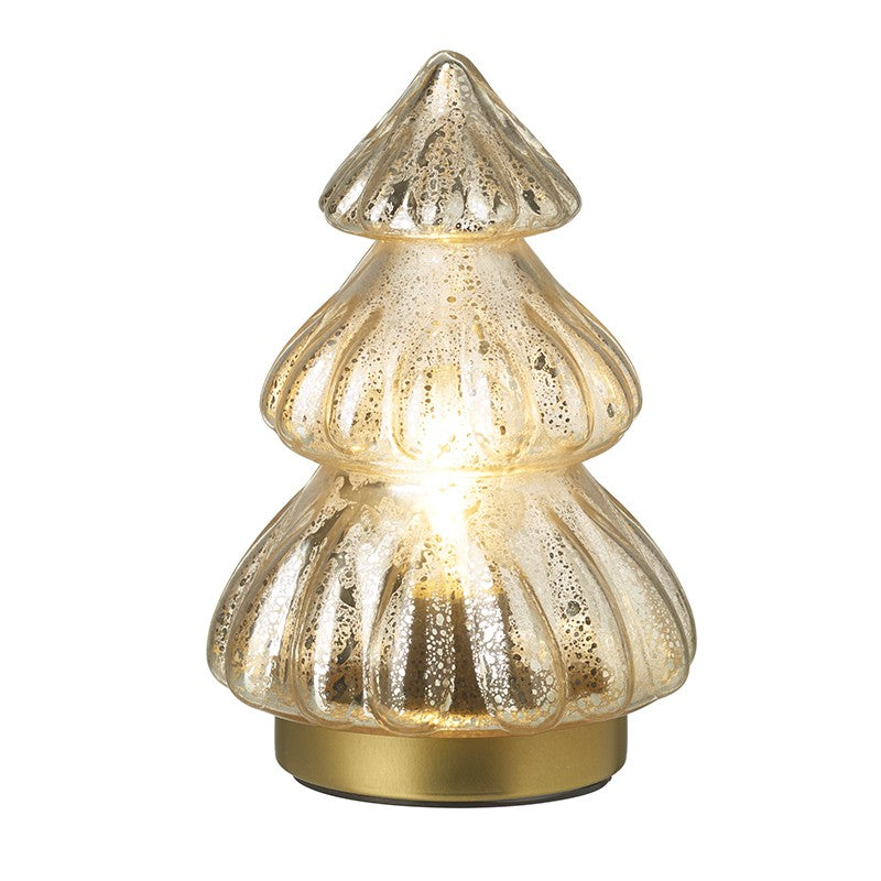 LED Light Up Mottled Gold Glass Tree