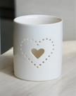 Dotted Heart Tea light Candle Pot