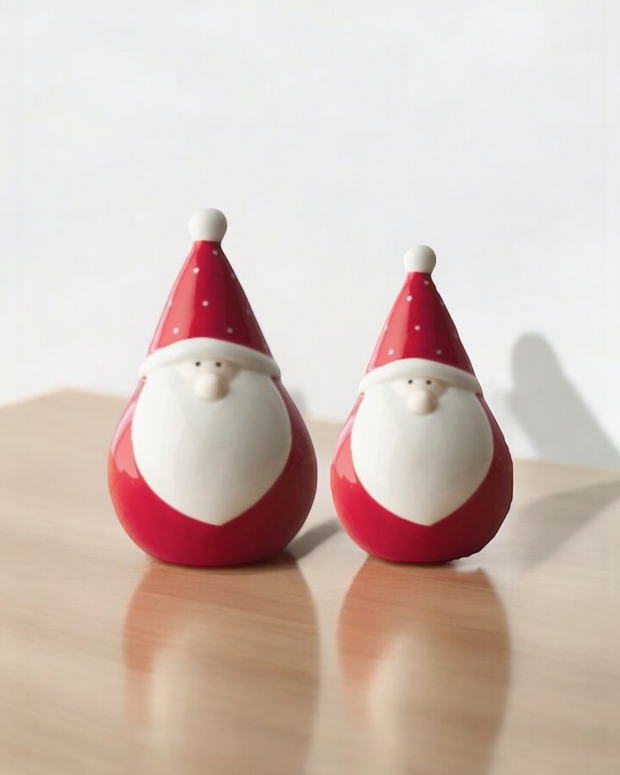 Red Ceramic Plump Santa Gonk