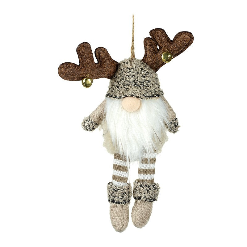 Hanging  Reindeer Antler "Gonk Wan" In Light Brown Hat