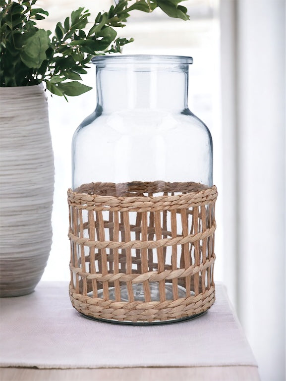 Glass & Rattan Bottle