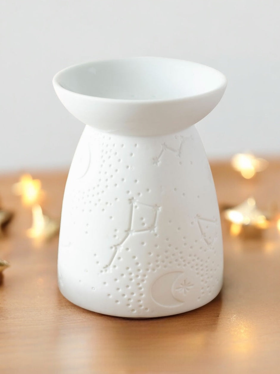 Constellation Ceramic Wax Burner - White