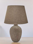 Beige Balloon Ribbed Effect Ceramic Table Lamp