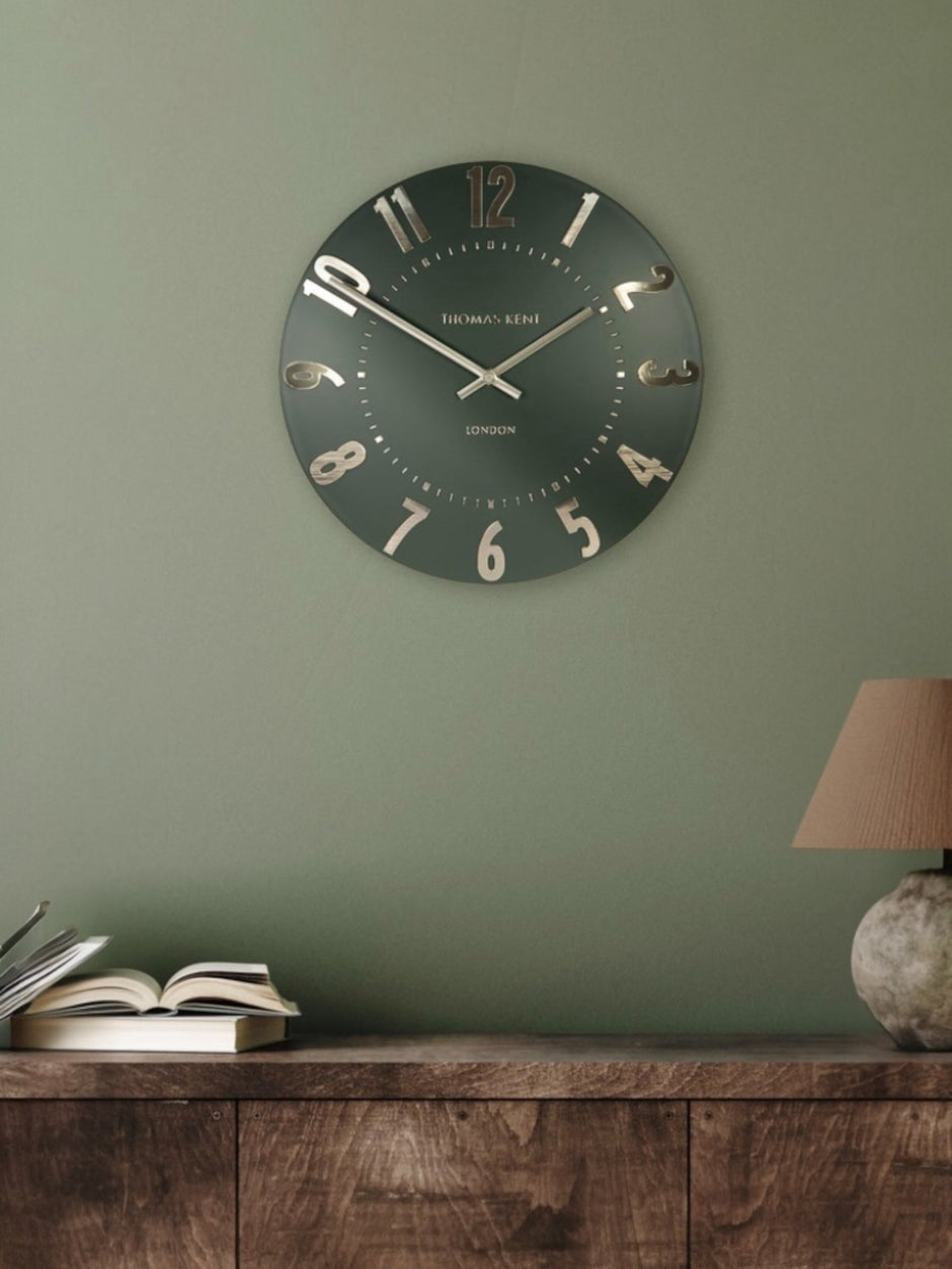 Thomas Kent 12” Mulberry Wall Clock Olive Green