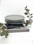 Patterned Nordic Monochrome Small Side Plates - Set of Four