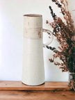 Cream Tall Heavy Rustic Terracotta Jug with Handle