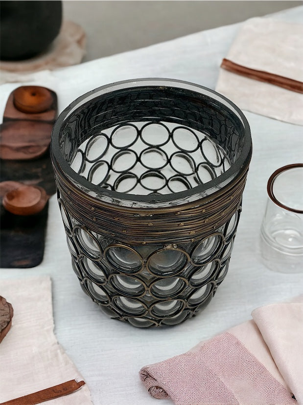 Rustic Metal Frame Candle Holder