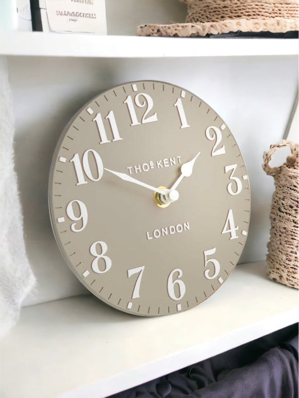 Thomas Kent 6" Arabic Mantle Clock - Sand Beige