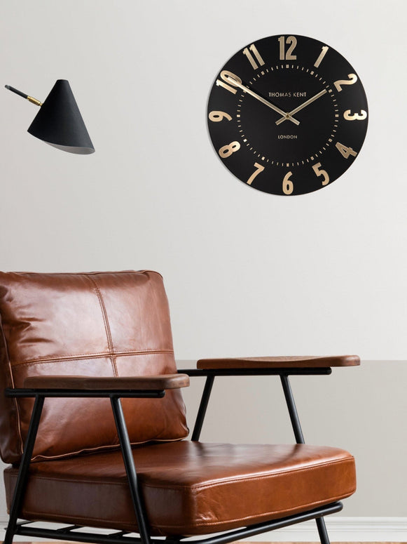 Thomas Kent 12” Mulberry Wall Clock Black Noir