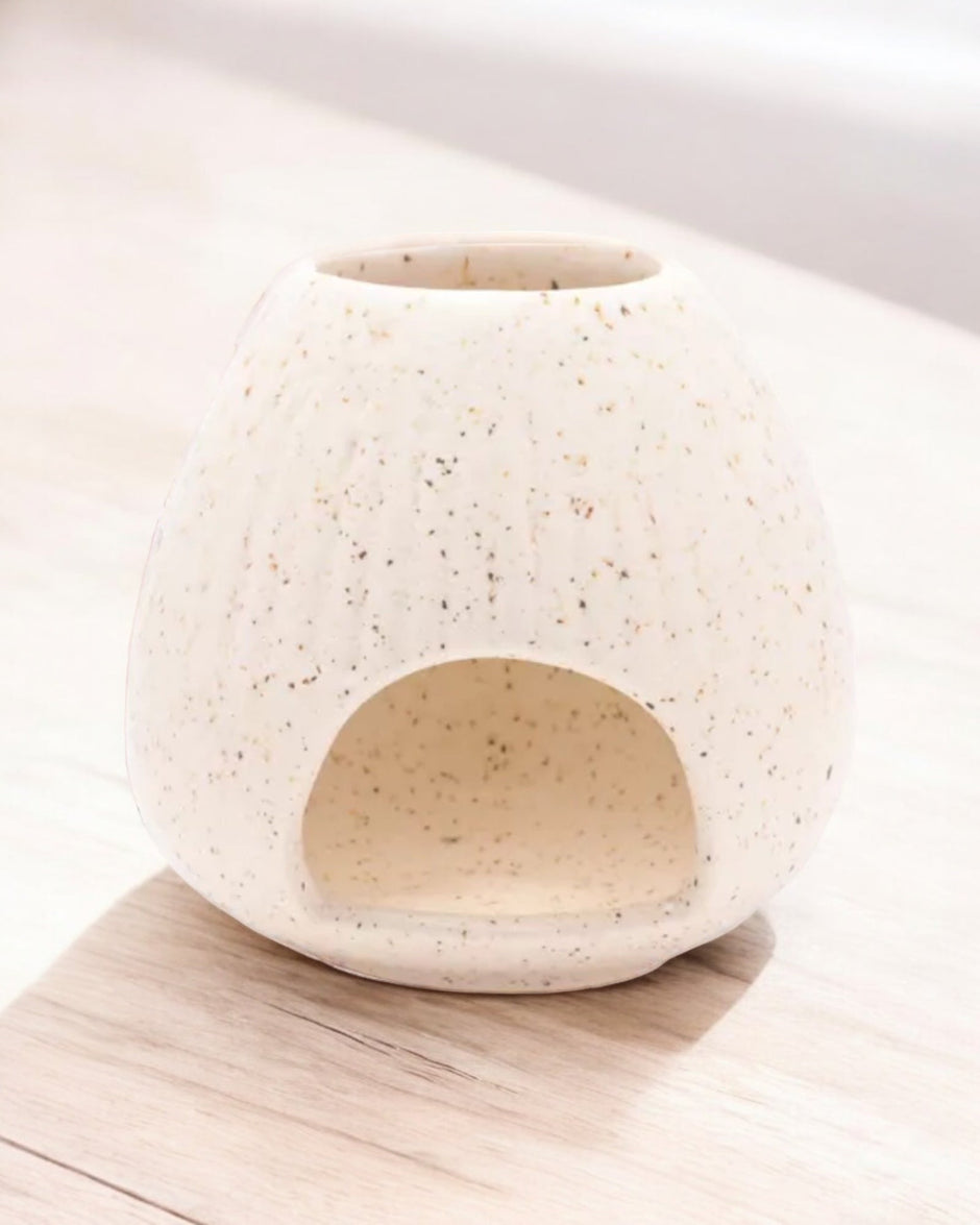 Neutral Speckled Cream Ceramic Tealight Candle Holder