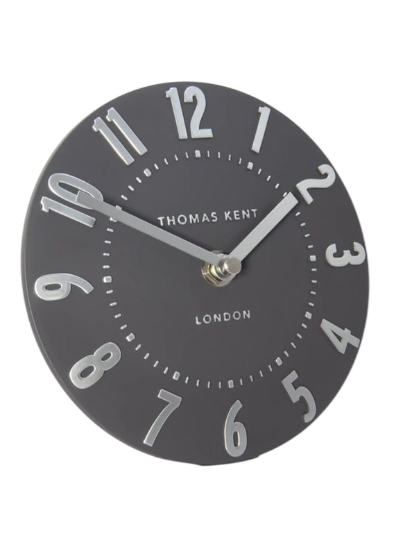 Thomas Kent 6" Mulberry Mantle Clock - Graphite Silver