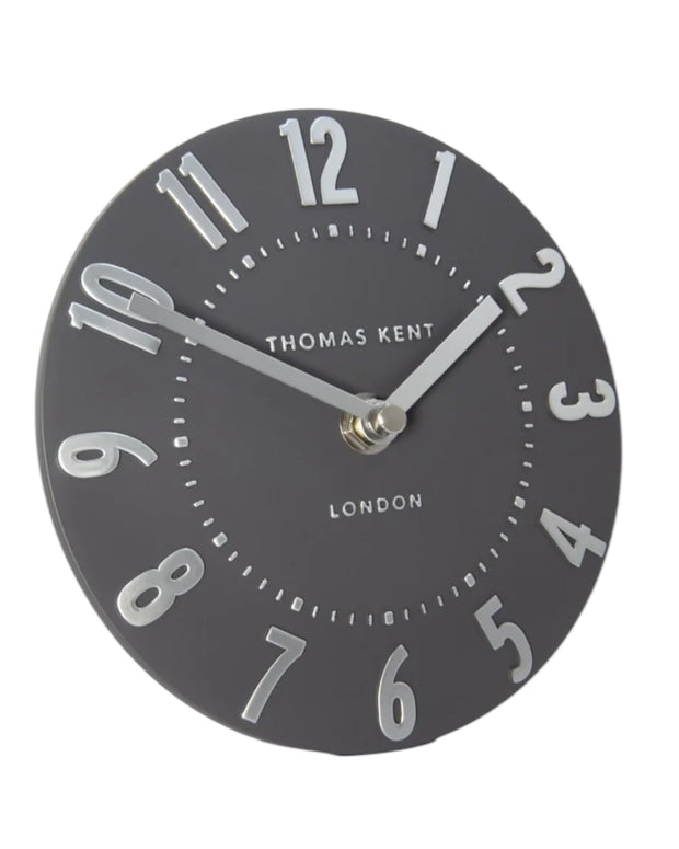 Thomas Kent 6" Mulberry Mantle Clock - Graphite Silver