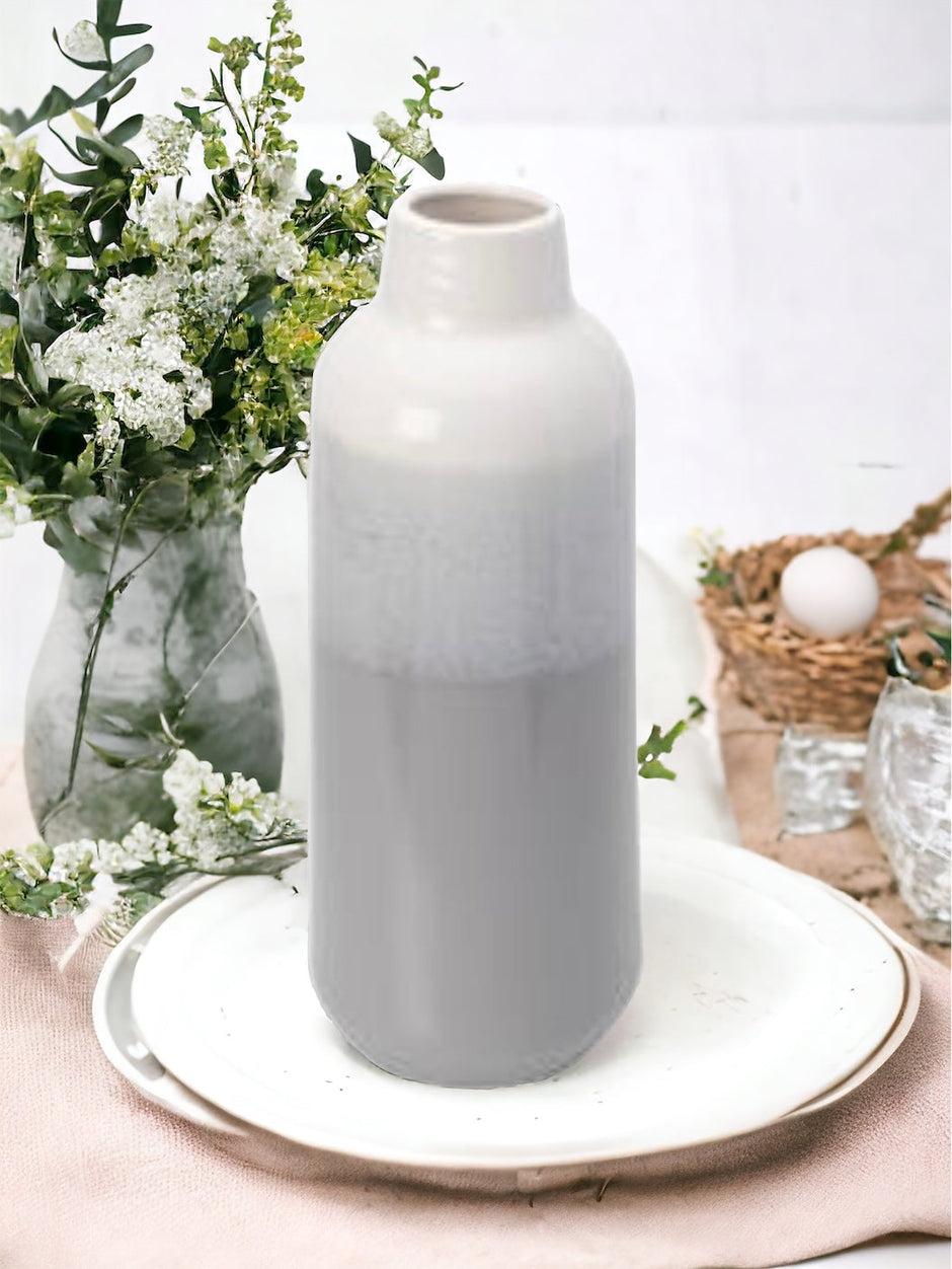 Grey Ceramic Reactive Glaze Vase