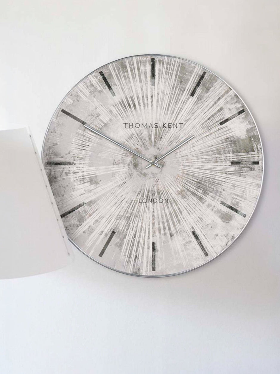 Thomas Kent 20" Starburst Wall Clock Silver