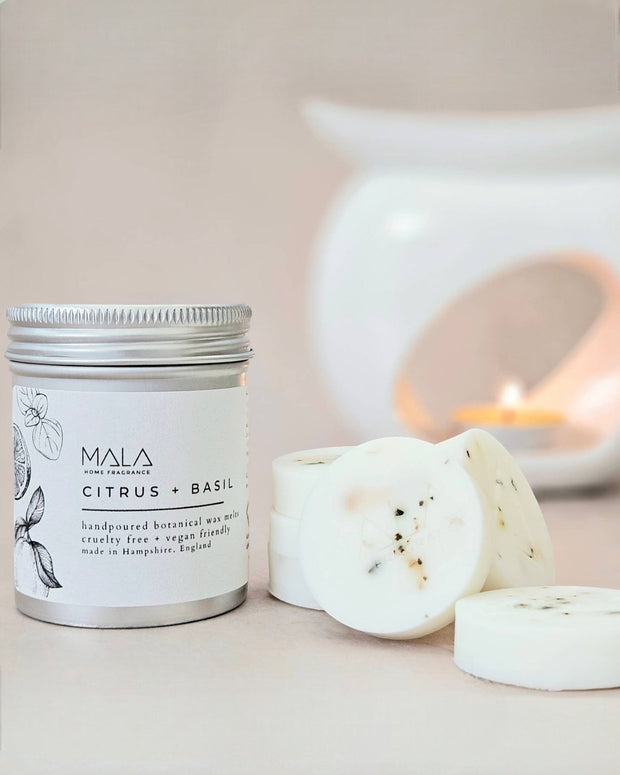 Mala Home Fragrance Luxury Wax Melt Tins - Citrus And Basil