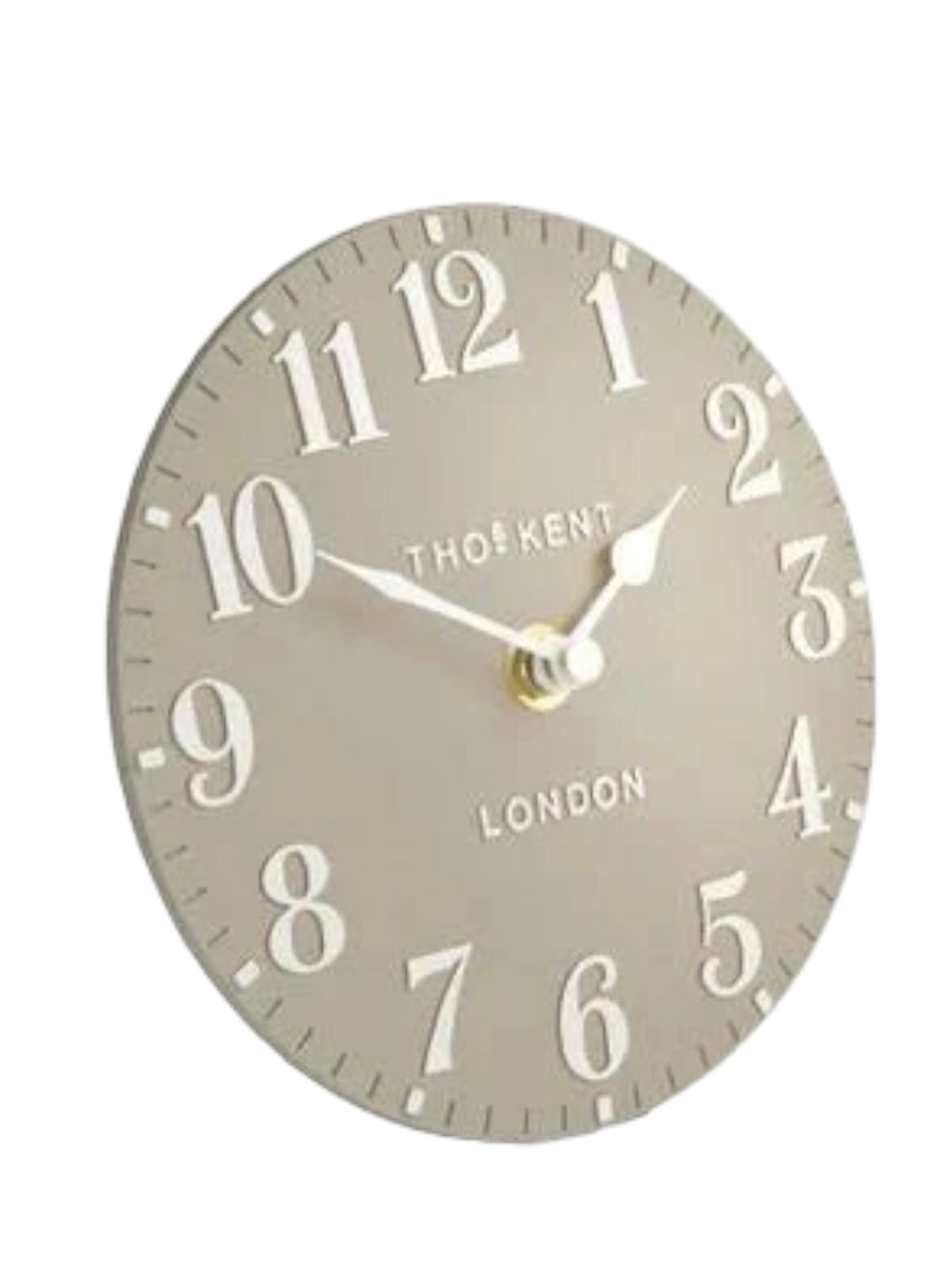 Thomas Kent 6" Arabic Mantle Clock - Sand Beige