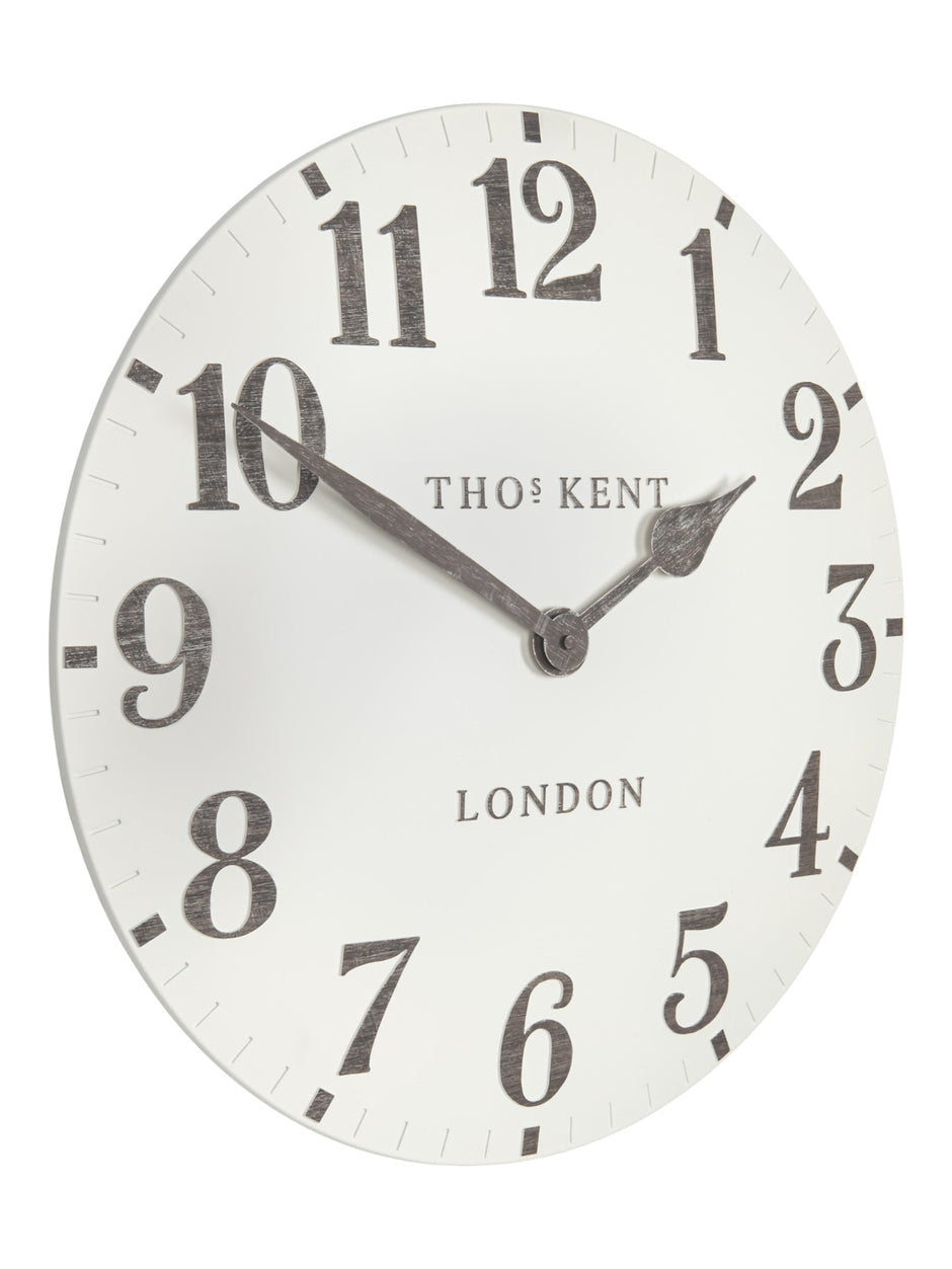 Thomas Kent 20” Arabic Wall Clock Limestone White