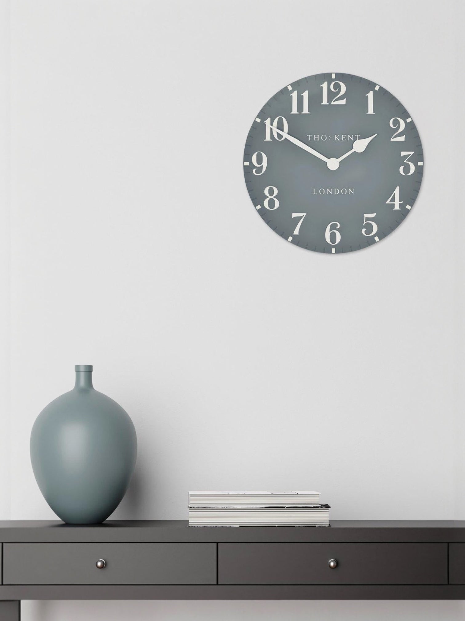 Thomas Kent 12” Arabic Wall Clock - Flax Blue