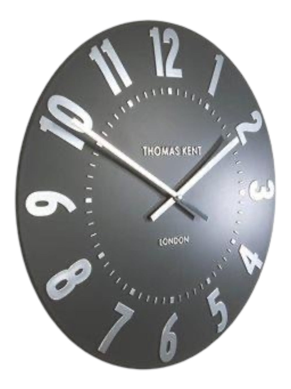 Thomas Kent 20” Mulberry Wall Clock Graphite Silver