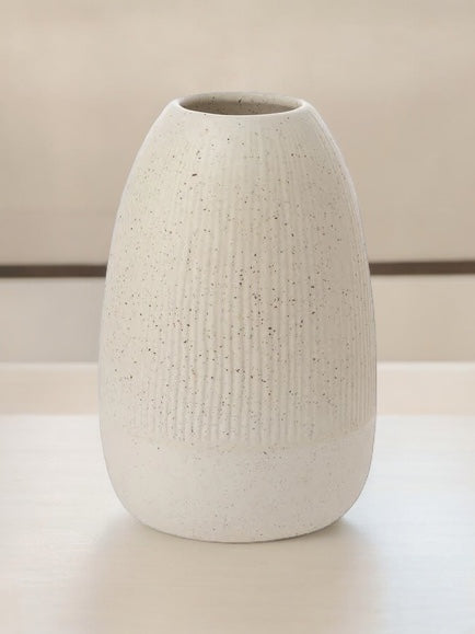 Natural Speckled Cream Ceramic Vase