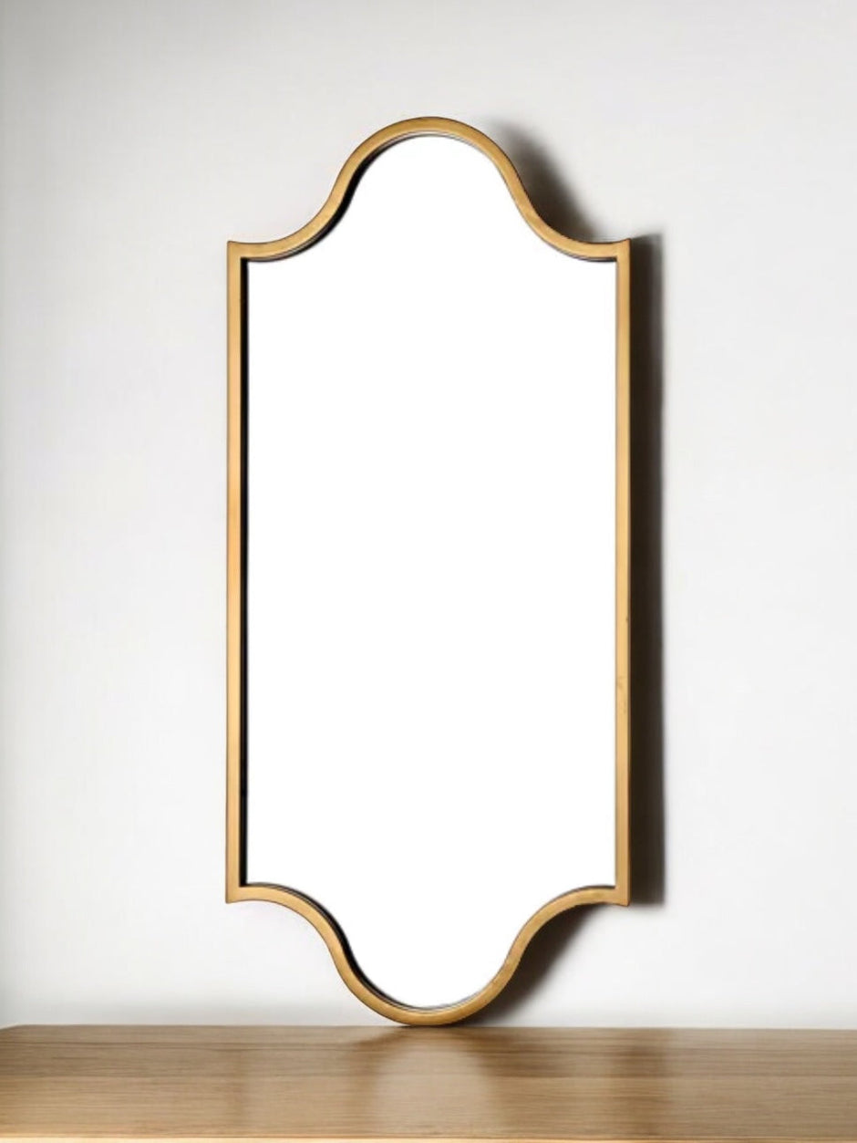 Brass Coloured Long Moroccan Style Mirror