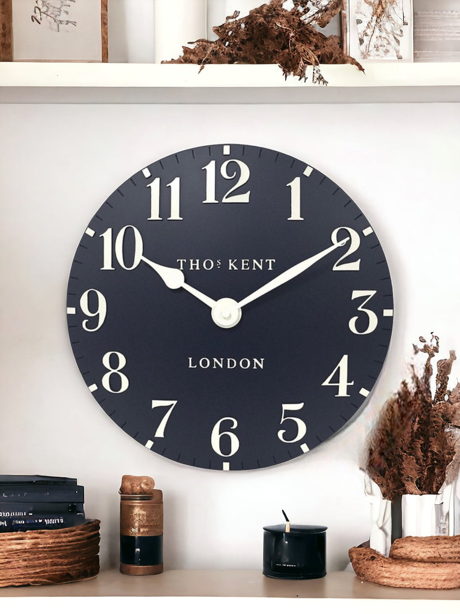 Thomas Kent 12” Arabic Wall Clock - Ink Blue