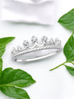 Sterling Silver Ring With Tiara Crown Crystal CZ Stone