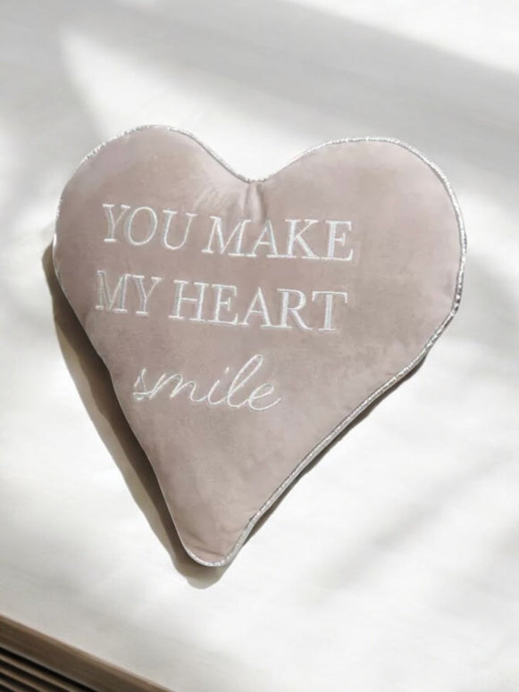 Grey Heart Cushion - You Make My Heart Shine