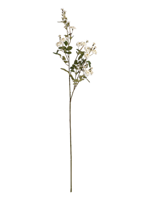 Faux Foliage, Classic White Meadow Rambling Rose Stem