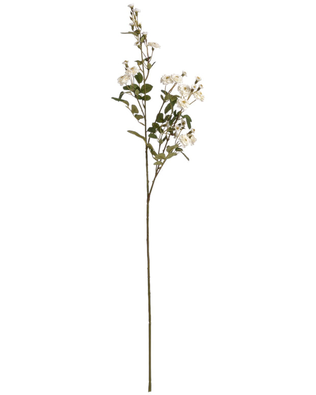 Faux Foliage, Classic White Meadow Rambling Rose Stem