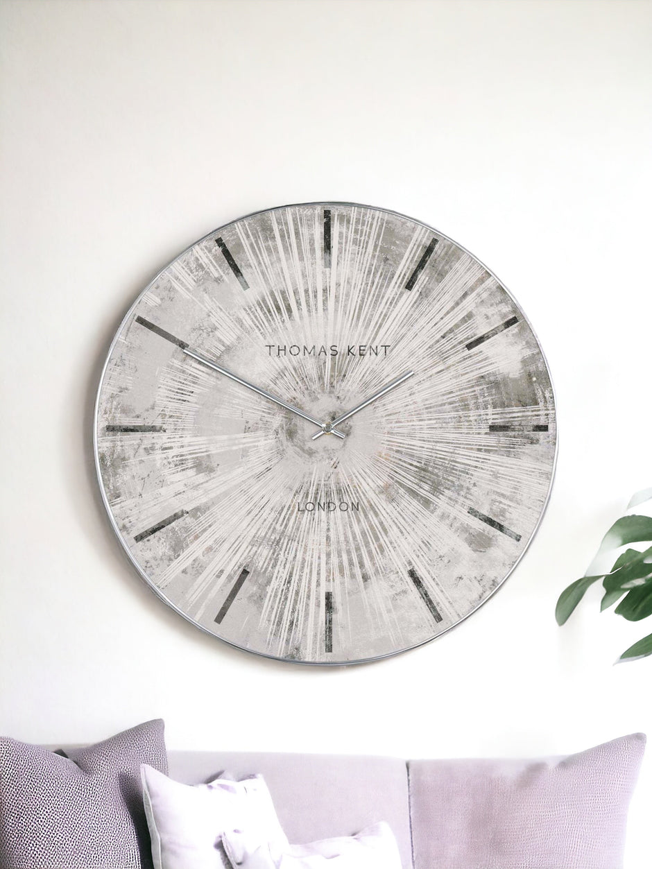 Thomas Kent 20" Starburst Wall Clock Silver