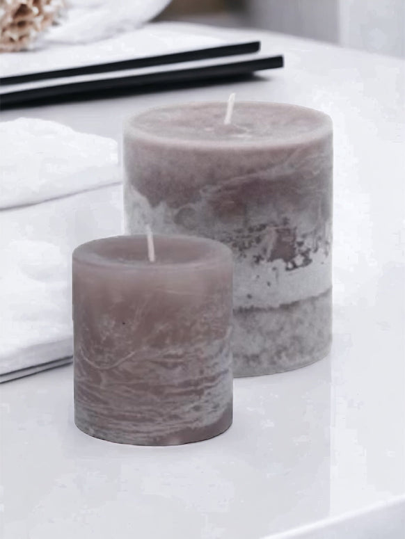 Truffle Brown Wax Pillar Candle