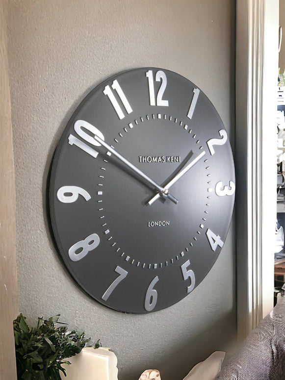 Thomas Kent 12” Mulberry Wall Clock Graphite Silver