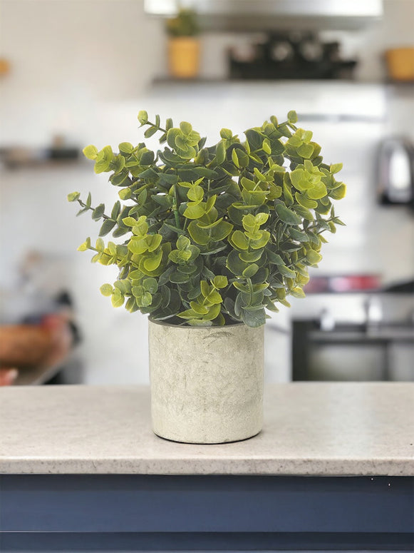 Faux Foliage - Ceramic Potted Olive Green Eucalyptus