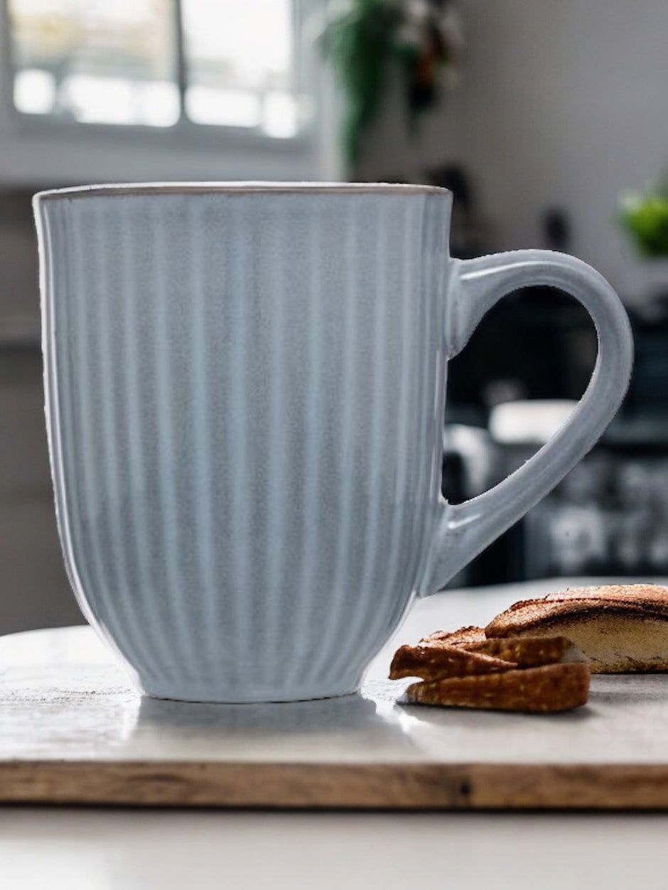 Siip Ceramic Ribbed Mug Blue