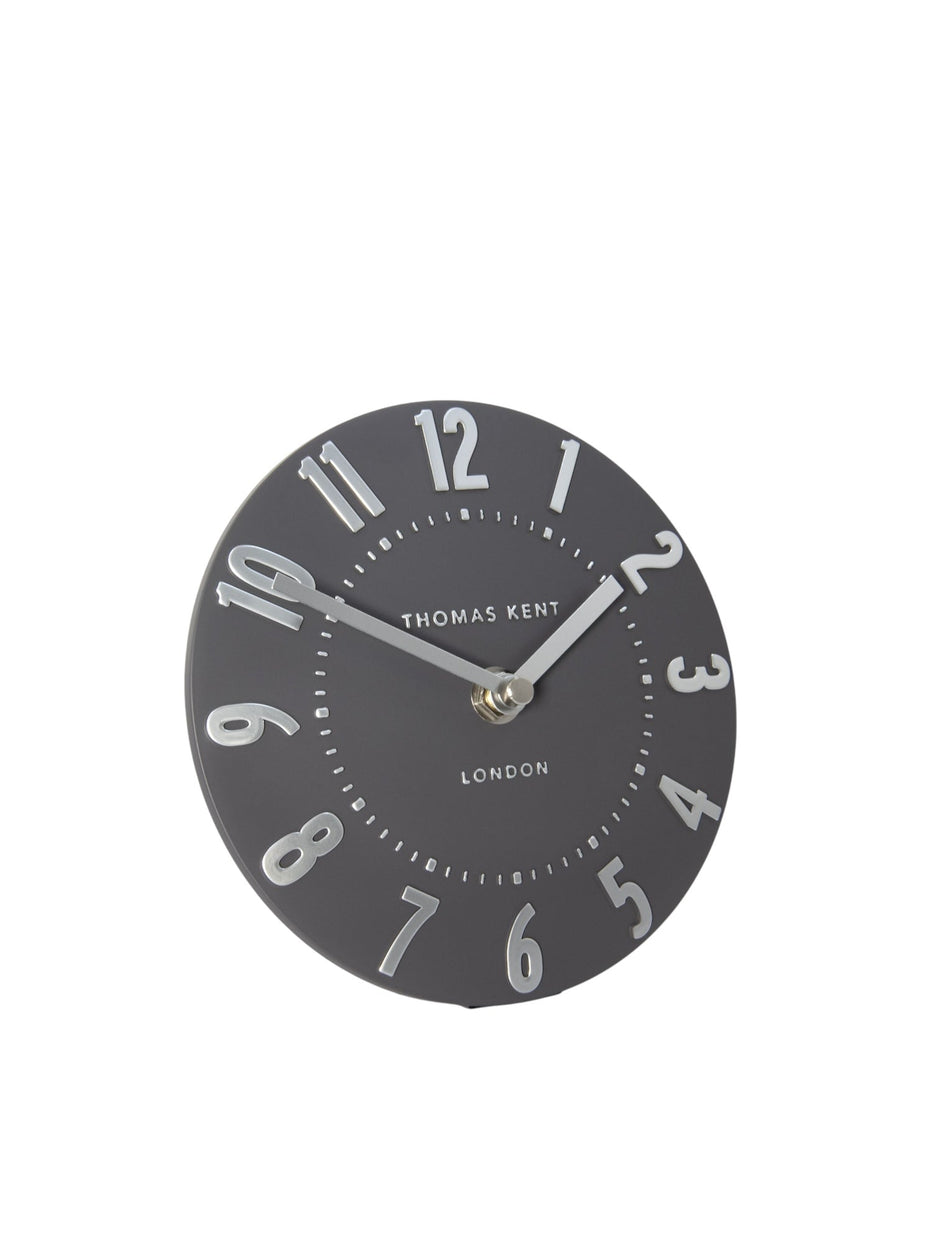 Thomas Kent 6" Mulberry Mantle Clock - Graphite Silver