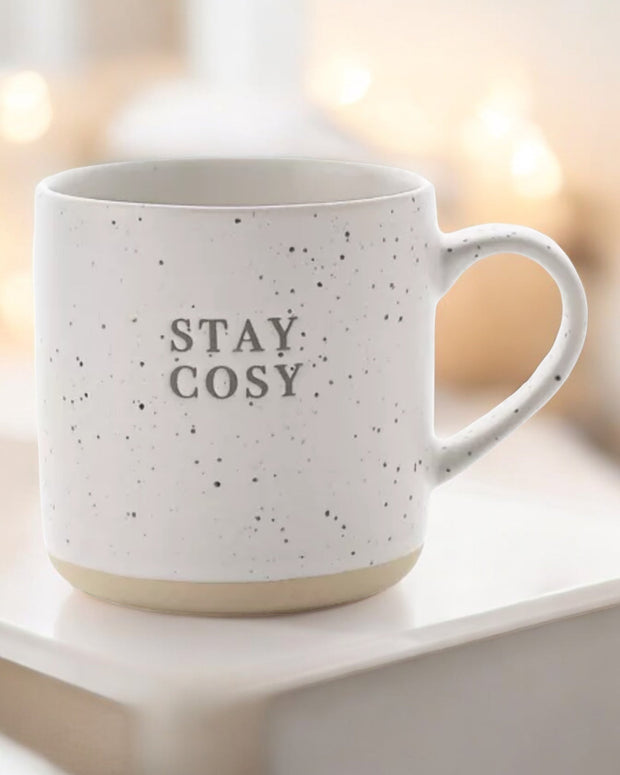 Natural Glazed Ceramic Mug - Stay Cosy