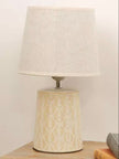 Natural Cream Leaf Print Table Lamp