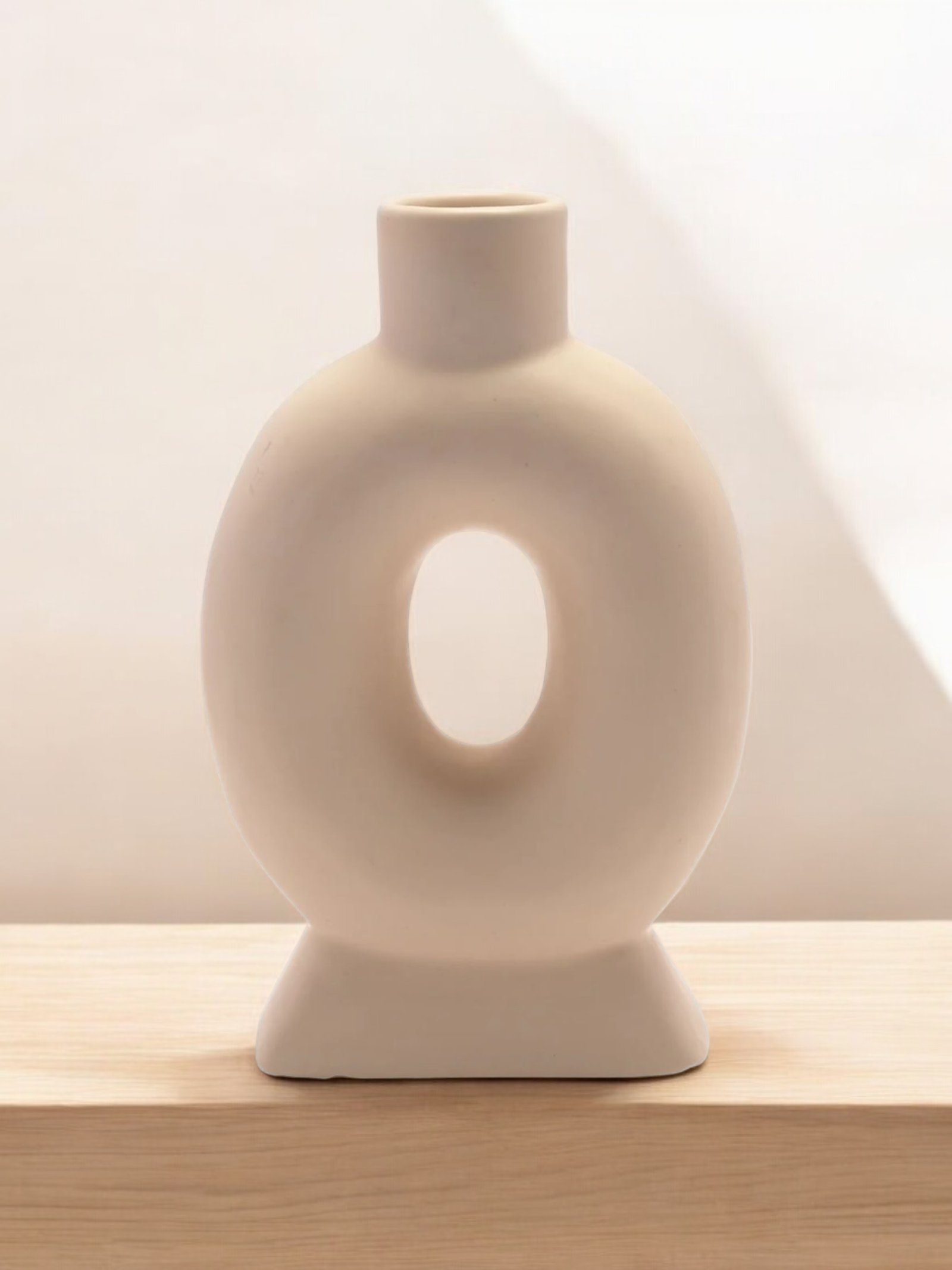 Cream Oval Style Vase