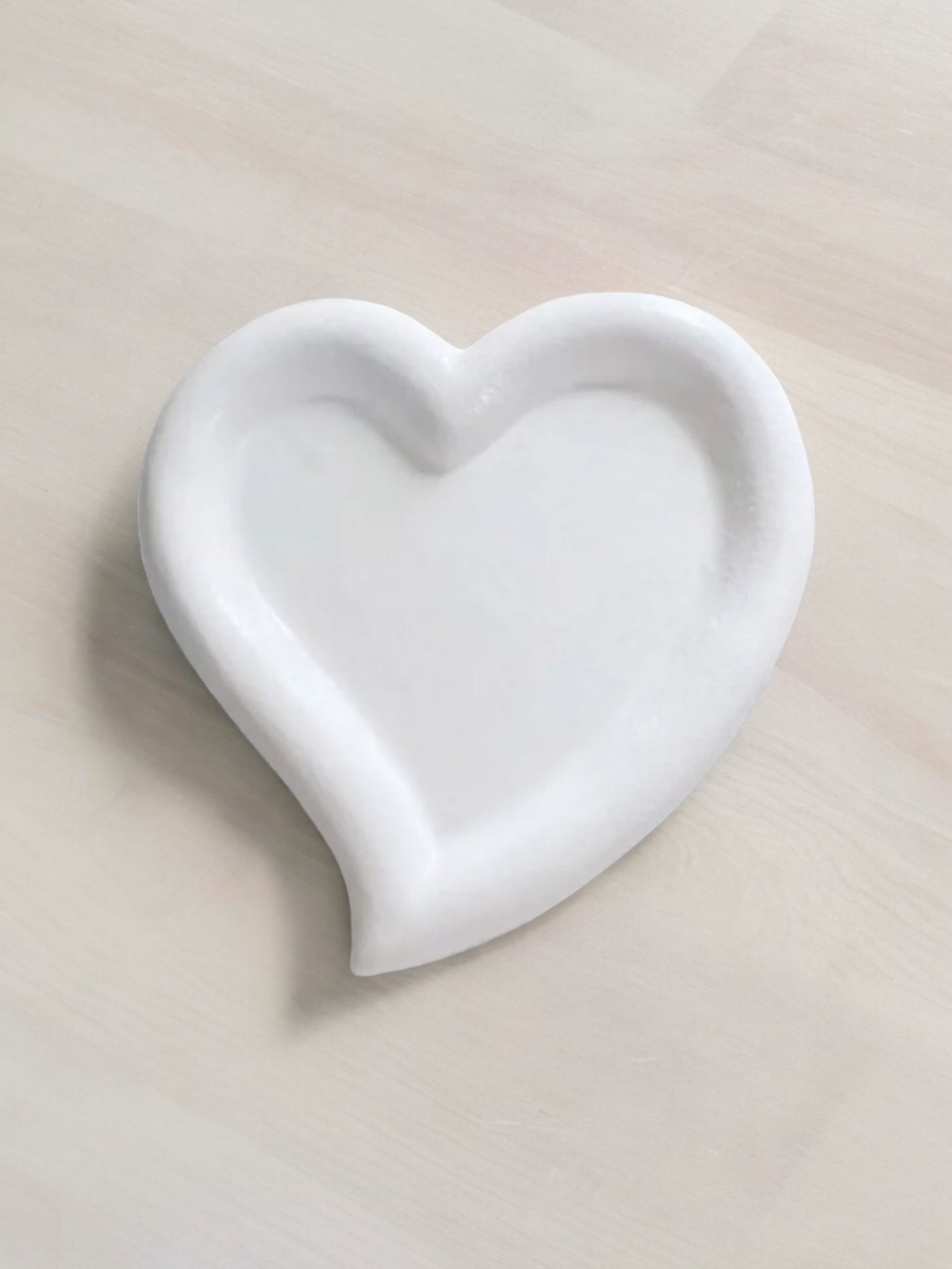 Heart Chalk White Matt Trinket Dish