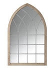 Catherine Washed Wood Arched Window Mirror