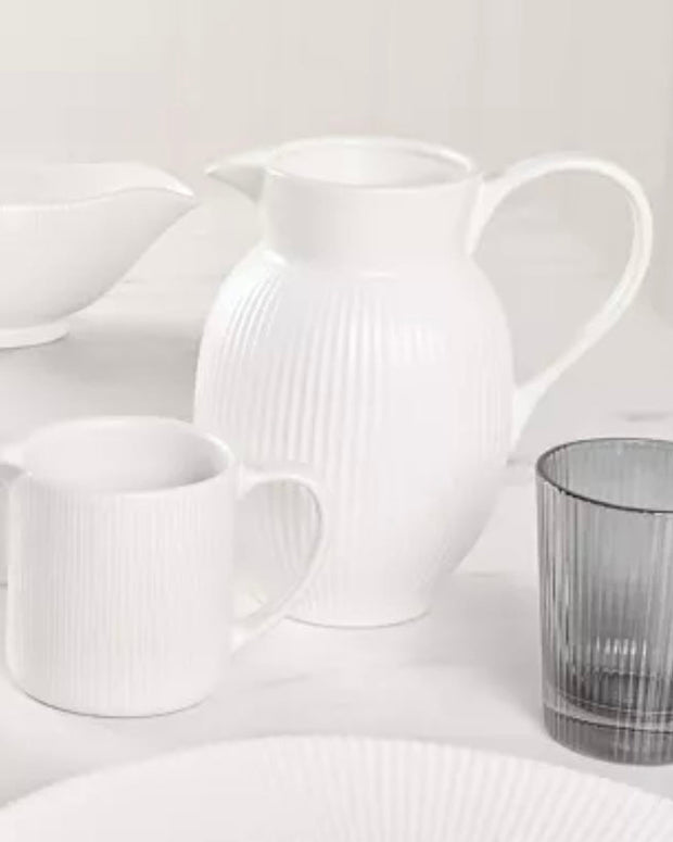 White Ceramic Ribbed Jug