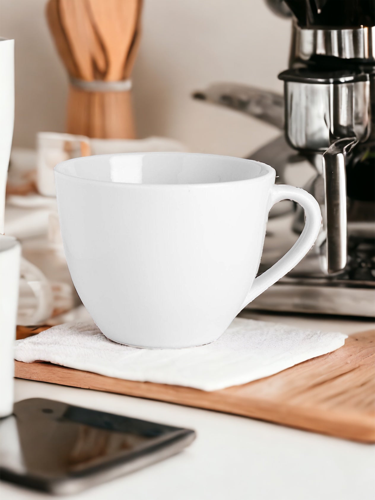 Classic White Ceramic Cappucino Cup