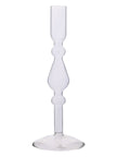 Slim Clear Glass Candlestick Holder