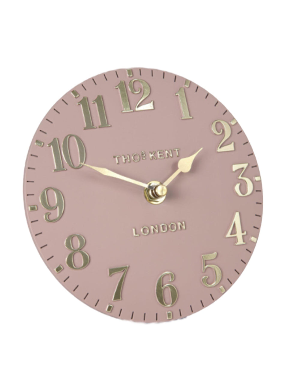 Thomas Kent 6" Arabic Mantle Clock - Blush Pink