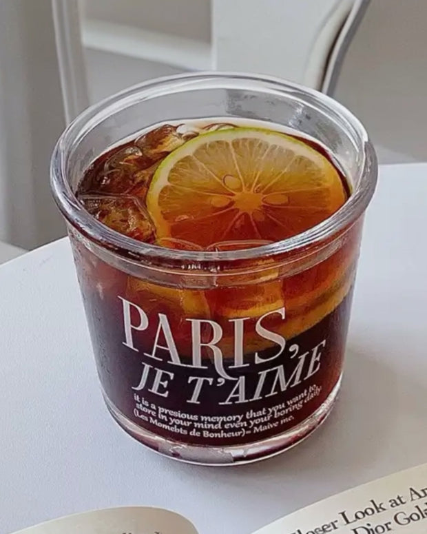 White Glass Coffee Cup “Paris, Je T’aime”