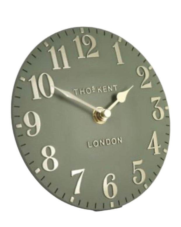 Thomas Kent 6" Arabic Mantle Clock - Lichen Green