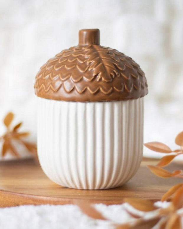 Autumn Ceramic Acorn Storage Jar