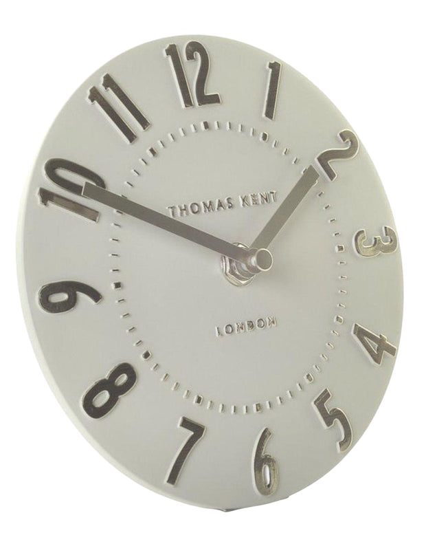 Thomas Kent 6" Mulberry Mantle Clock - Silver Cloud