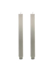 Ombré Ribbed Taupe And White Dinner Candles - Set of Three